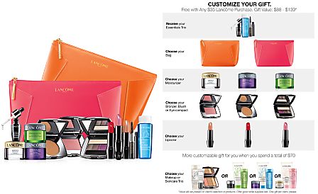 NEW! Customize your FREE 7-Pc. gift with any $35 Lancôme purchase + GET MORE with a $70 Lancôme purchase (Total Gift Value: $128-$199)